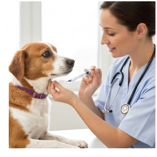 Dog at a routine health assessment