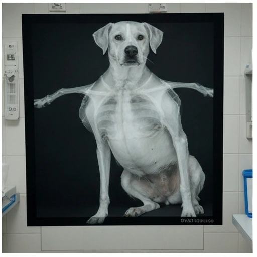 Dog receiving a health checkup