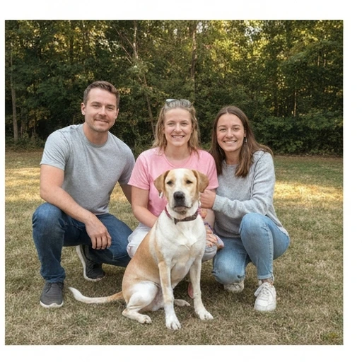 Golden Retriever in a family setting