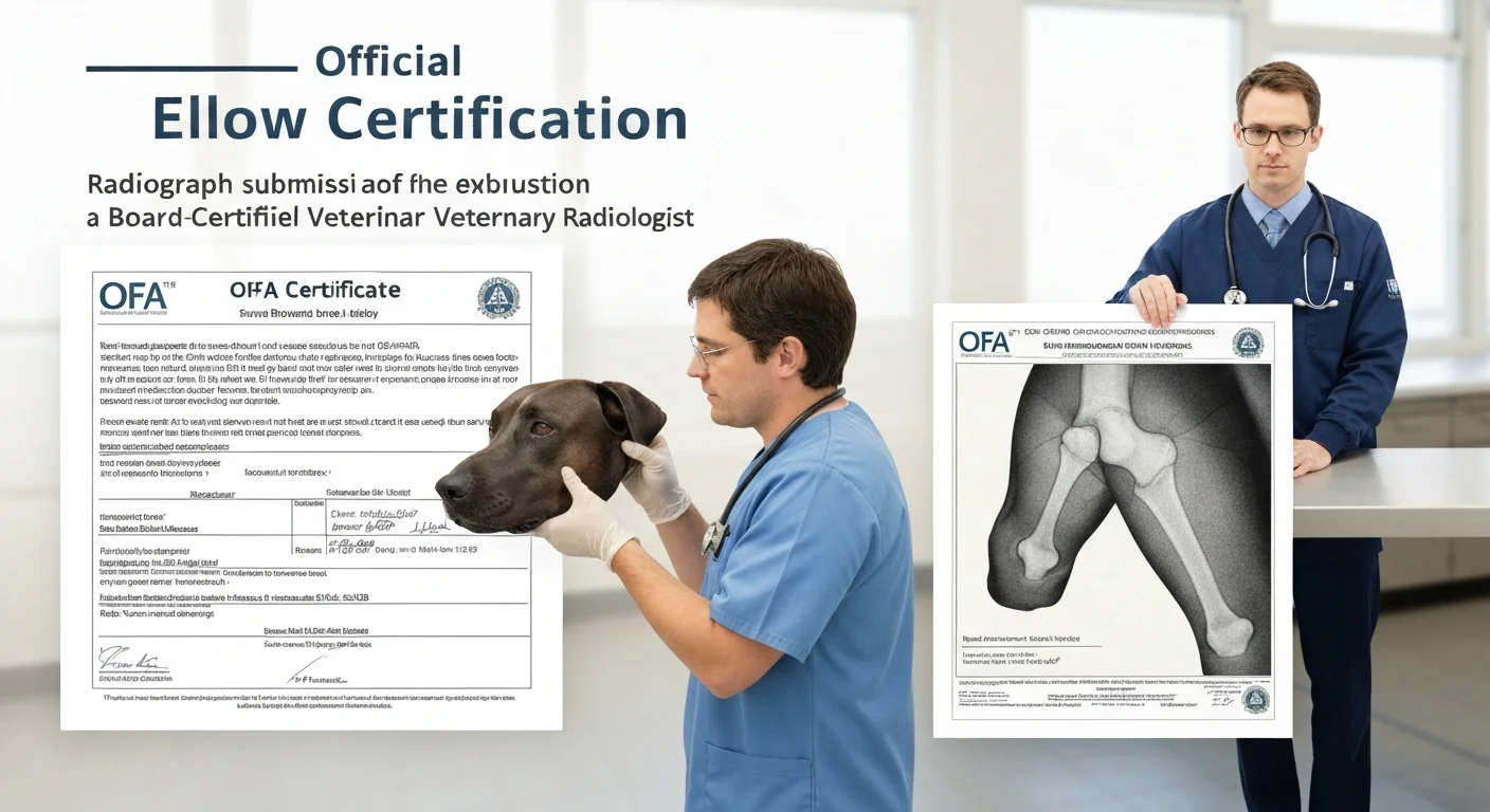 Official OFA elbow certification process with radiograph submission and evaluation